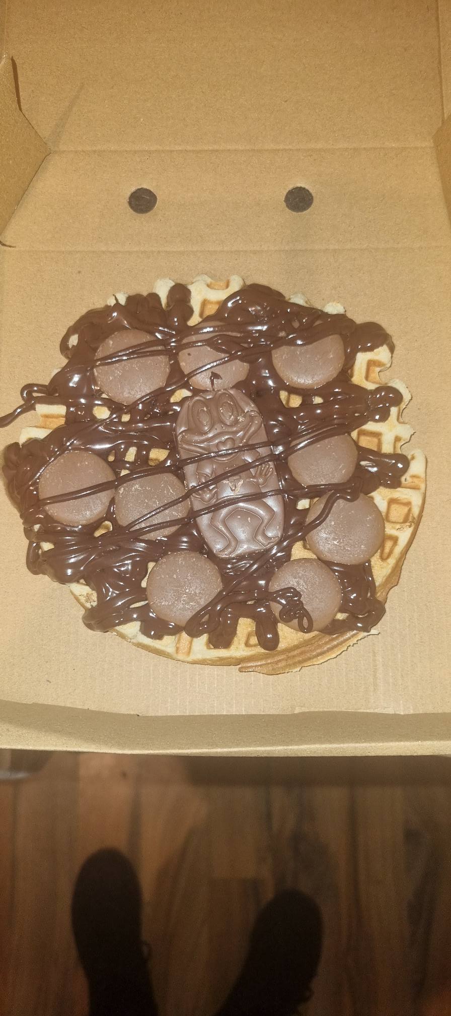 Dessert waffles at Stockton-on-Tees cafe